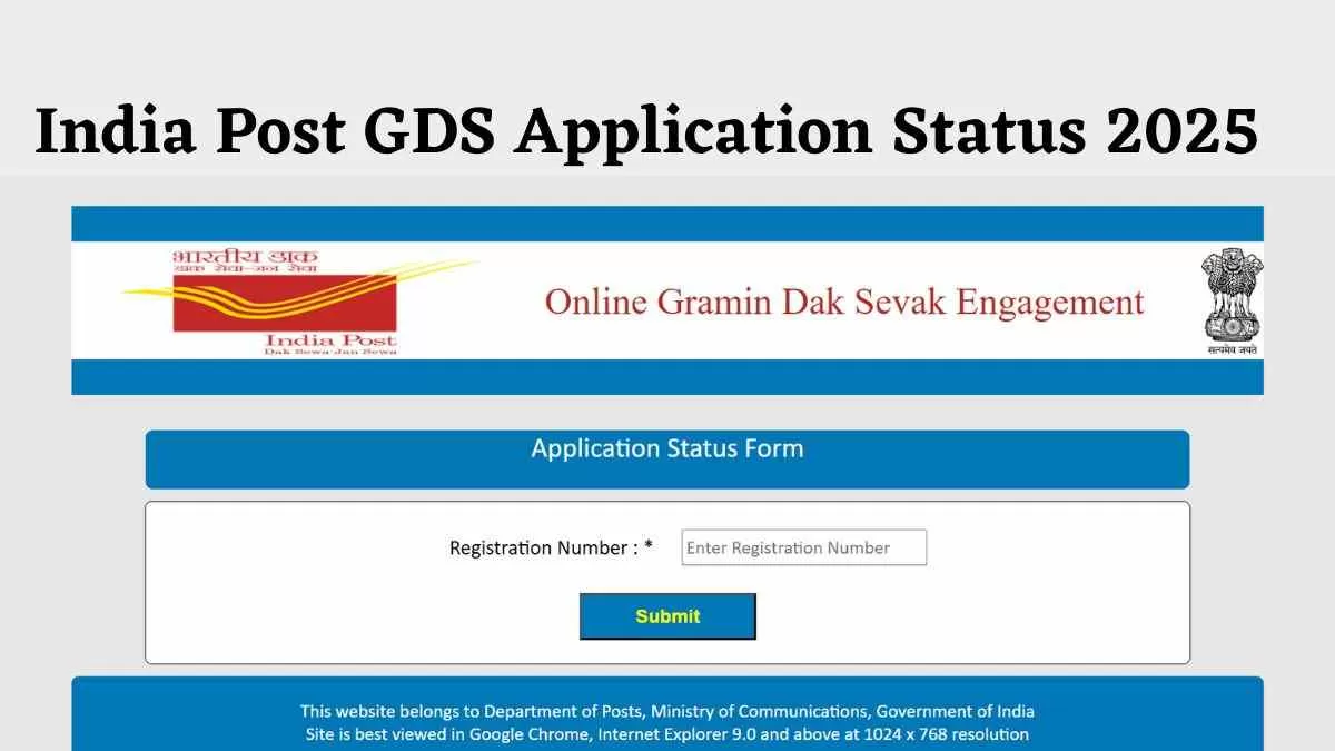 India Post GDS Application Status 2025 , merit list to be released soon .