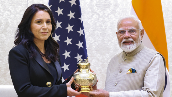 PM Modi Meets Tulsi Gabbard And Gift Her Gangajal 