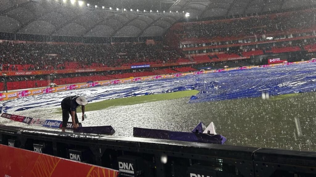 SRH VS DC Match Abandoned Due To Rain, SRH Out Of The Playoffs Race