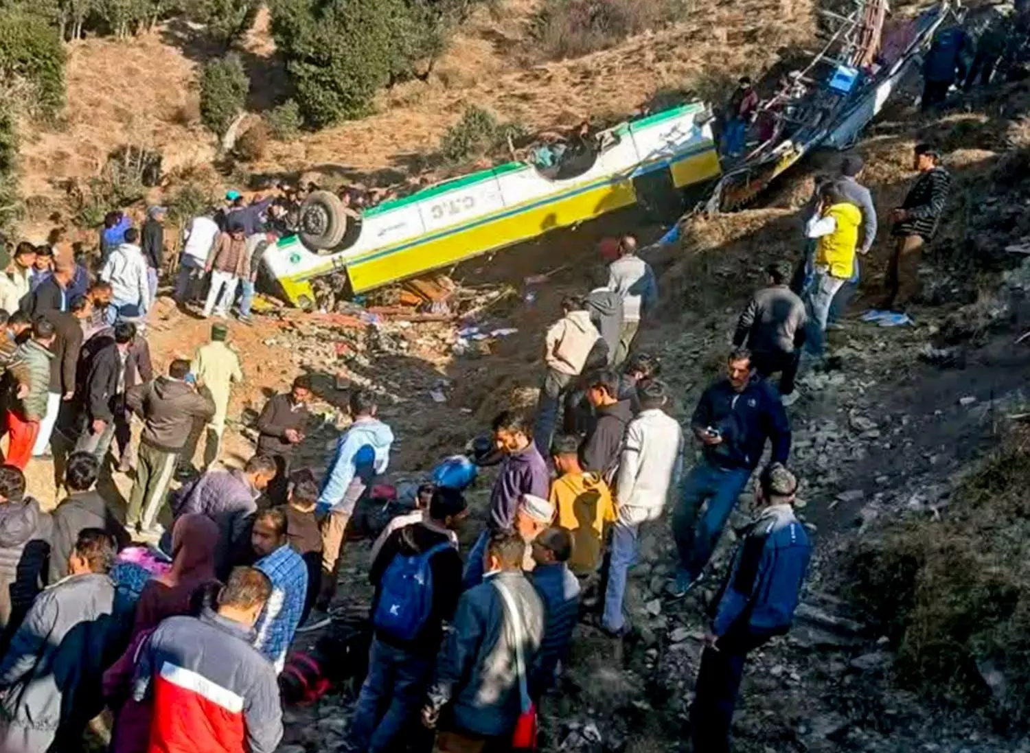 Major Tragedy in Himachal’s Sirmaur: Bus Plunges into 500-Foot Gorge, 14 Dead