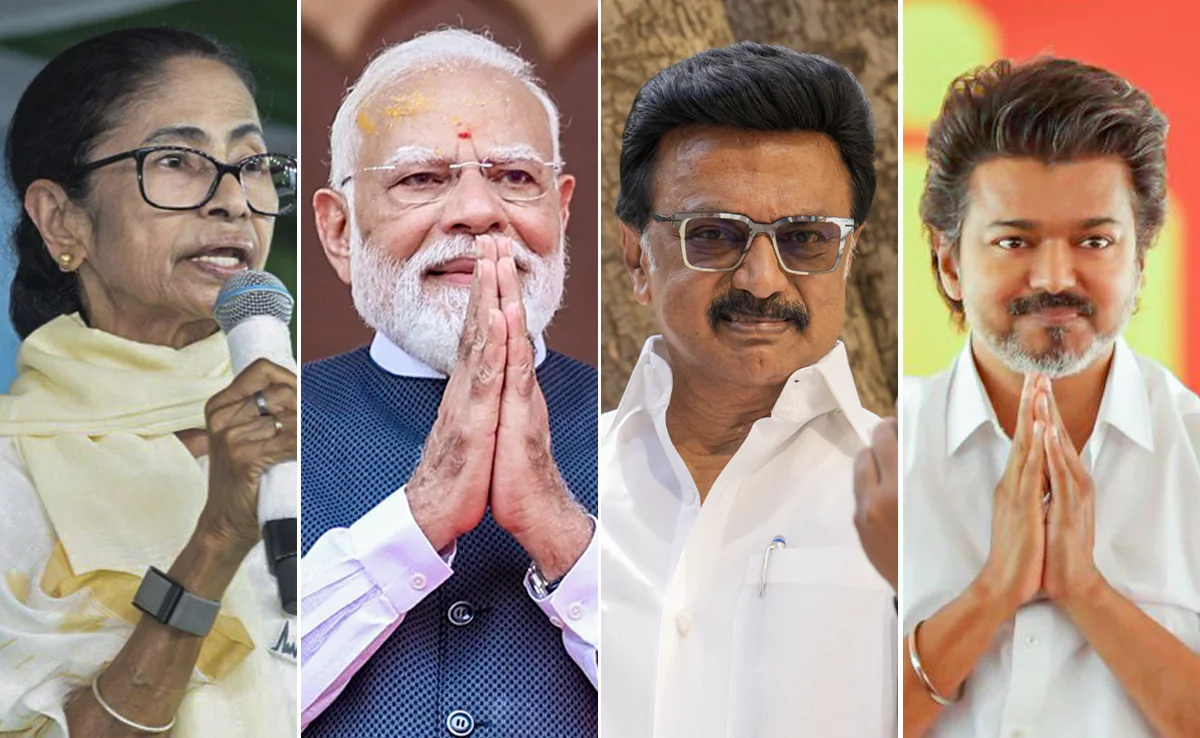 BJP Winning BIG In Bengal, Assam ; TVK In Tamil , Comeback In Kerala