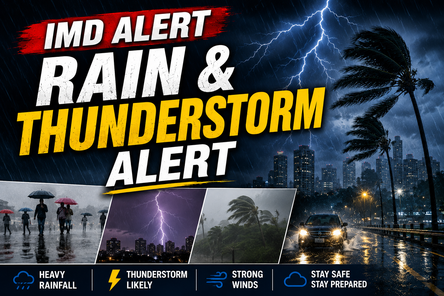 IMD Issues Rain and Thunderstorm Alert for 11 States, Strong Winds Likely