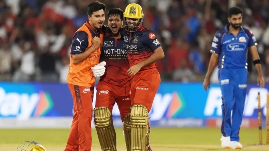 TATA IPL 2026, Match : RCB Defeated MI By 2 Wicket