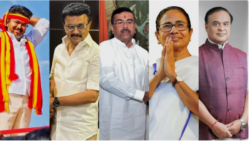 BJP races ahead in Nandigram, Rejinagar, Nagaon; TVK leads in Tamil Nadu