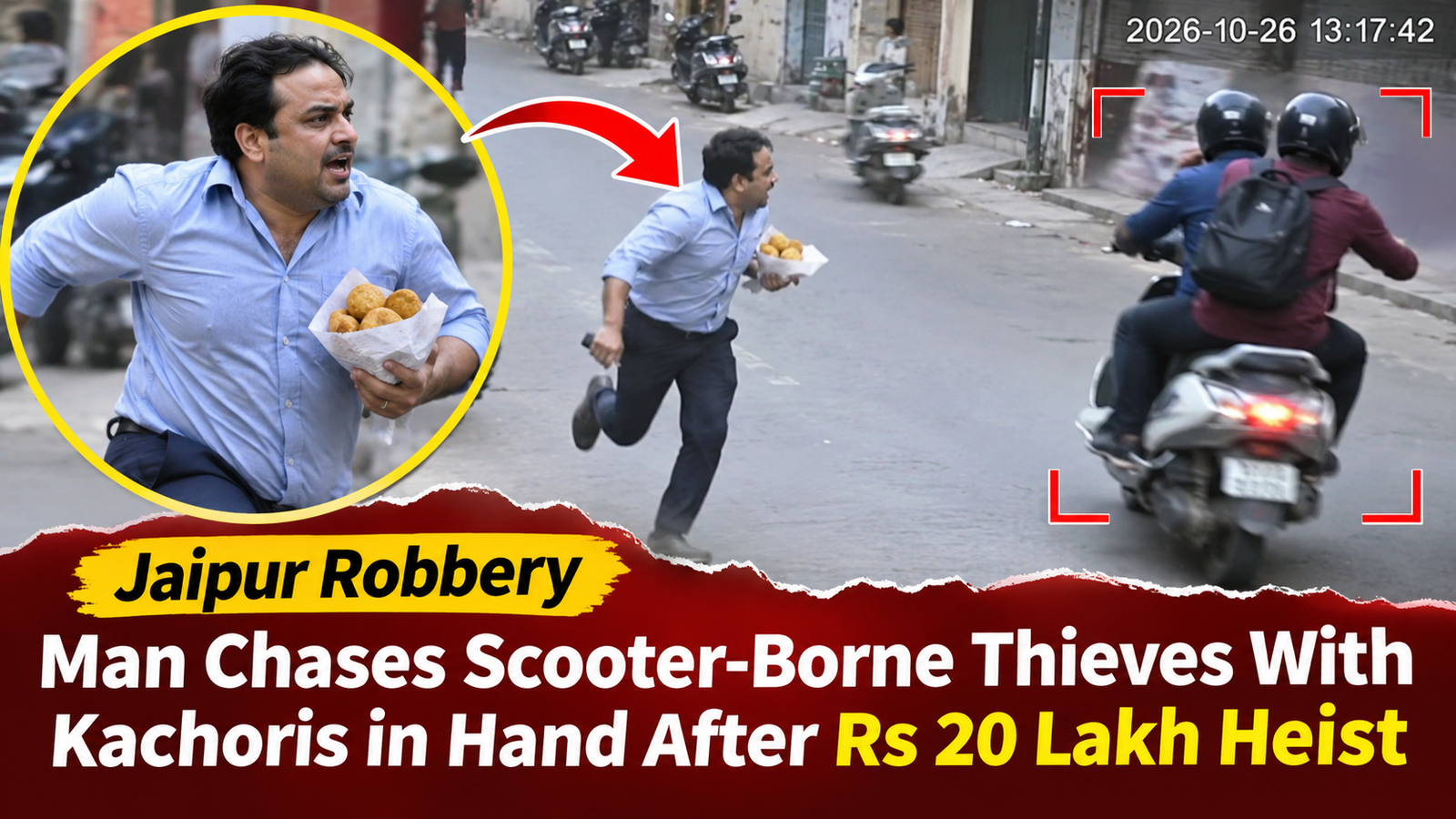 Jaipur Robbery: Man Chases Scooter-Borne Thieves With Kachoris